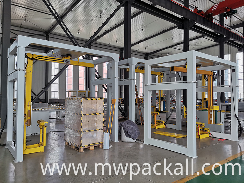 Fully Automatic Rotary Arm Stretch Film Wrapping Machine used on the big or small packing line